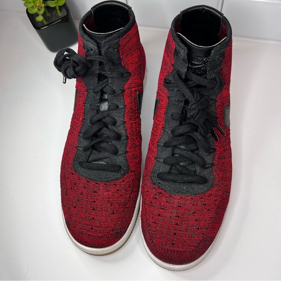 Nike Air Force 1 Ultra Flyknit Mid - Men’s Sz 11 - University Red Black - Picture 7 of 8